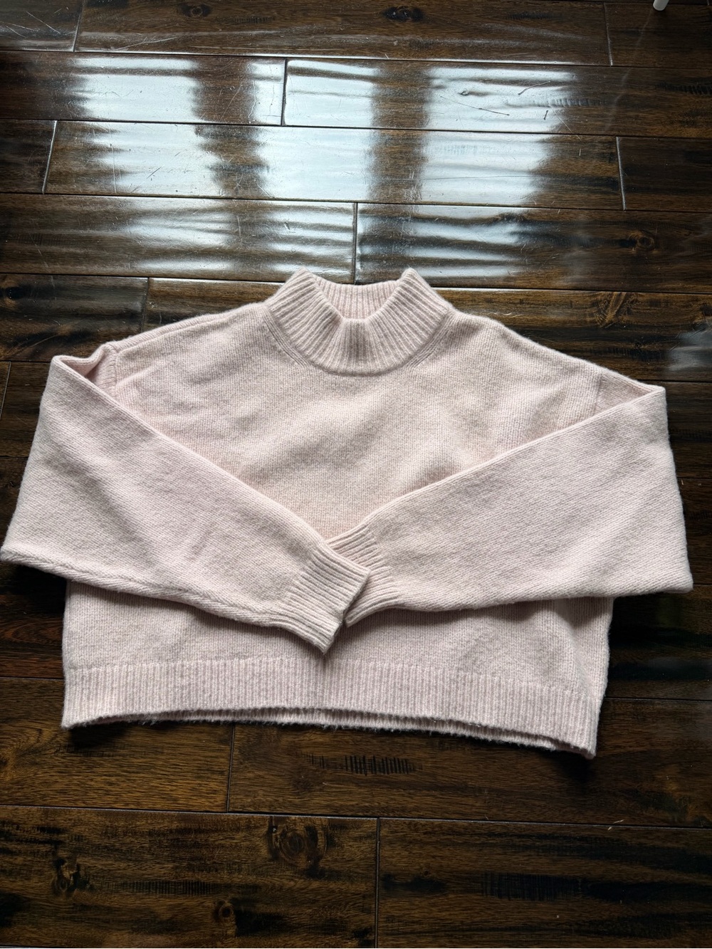 Aritzia Sunday Best Pale Pink Mock Neck Sweater
